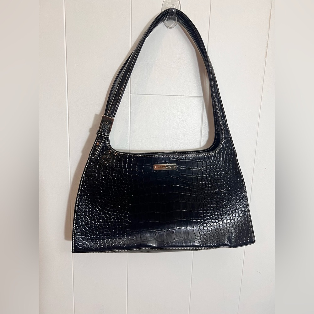 Liz Claiborne black faux leather shoulder bag